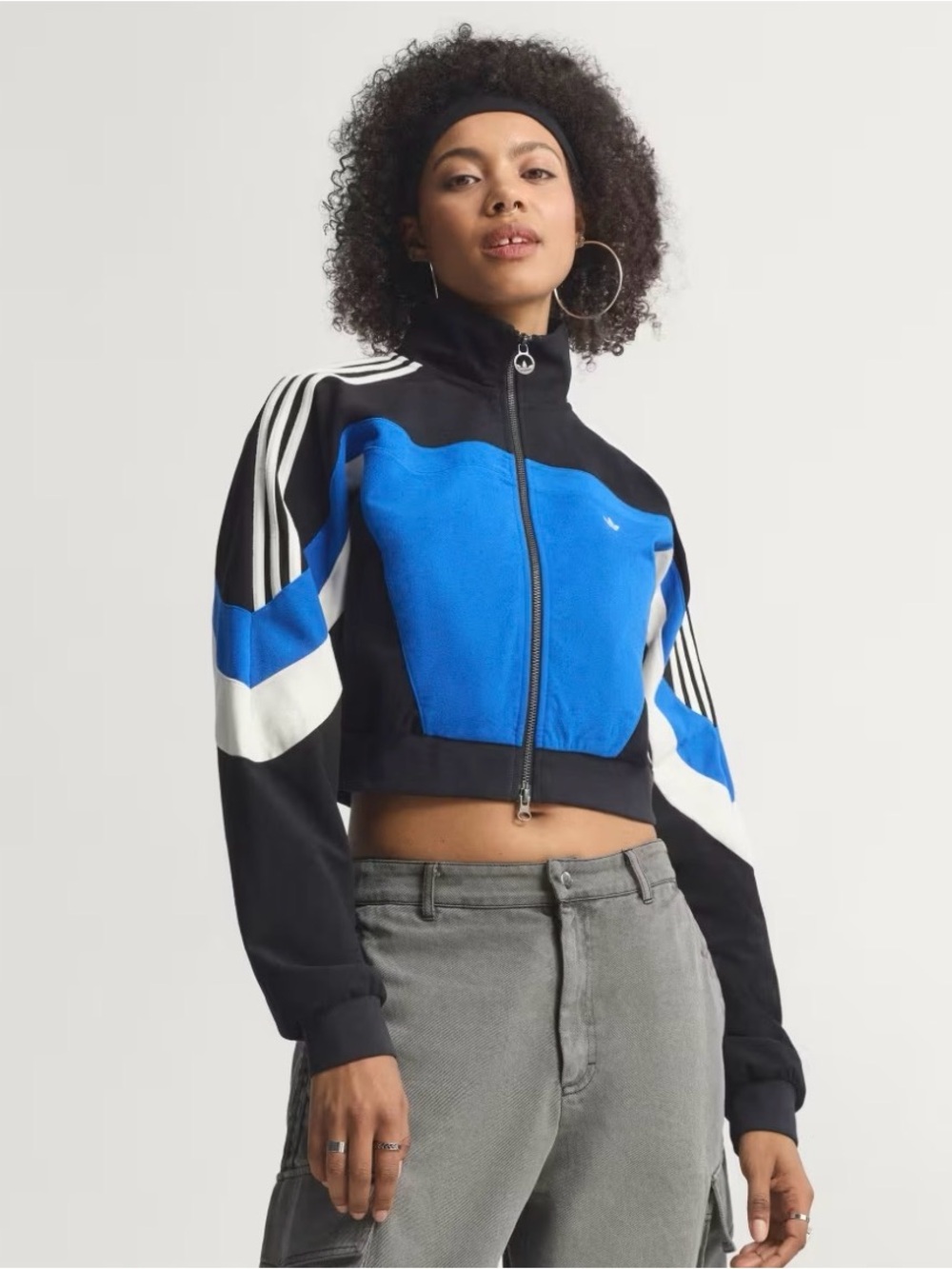 adidas Originals Blocking Track Top Black Blue White Size XSmall EUC - JY2389 - Picture 2 of 10